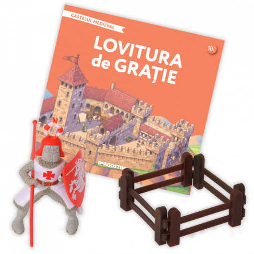 Lovitura de grație, figurină Cavaler Roșu și spadă - Ediția nr. 10 (Castelul Medieval-repunere)