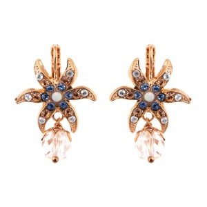 Cercei placati cu Aur roz de 24K, cu cristale originale, Marie Antoinette | 1165/1-5005RG6